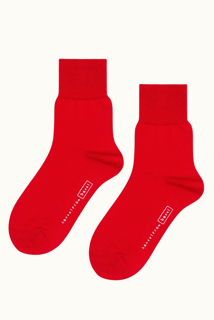 Hansel From Basel Trouser Crew Socks in Candy Apple at Parc Shop