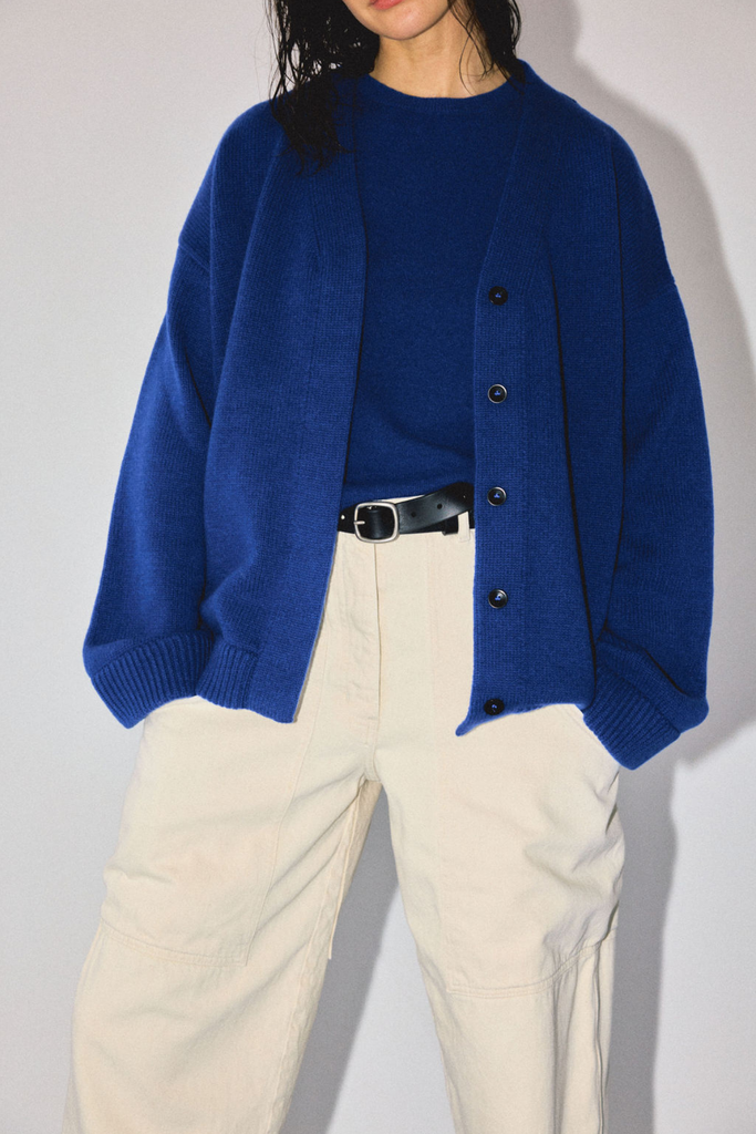 James Street Co. Oversized Wool Cardigan in Cobalt Blue at Parc Shop