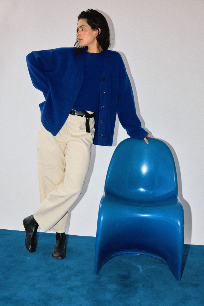 James Street Co. Oversized Wool Cardigan in Cobalt Blue at Parc Shop