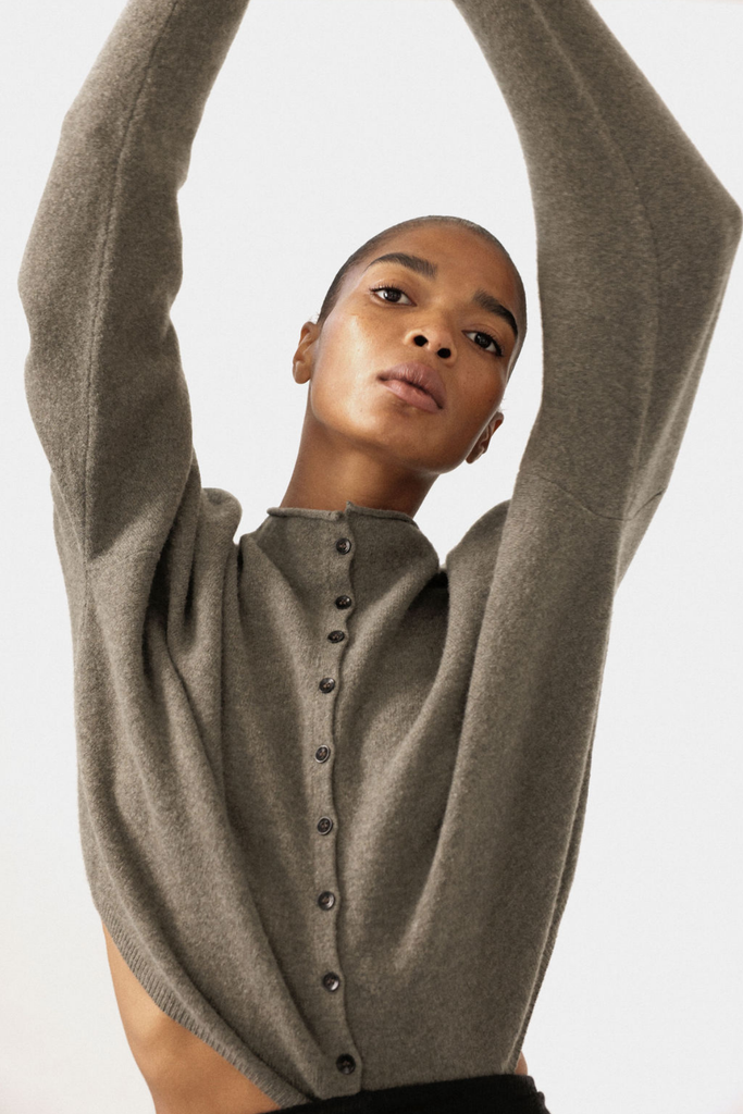 James Street Co. Peri Shrunken Cardigan in Shadow at Parc Shop