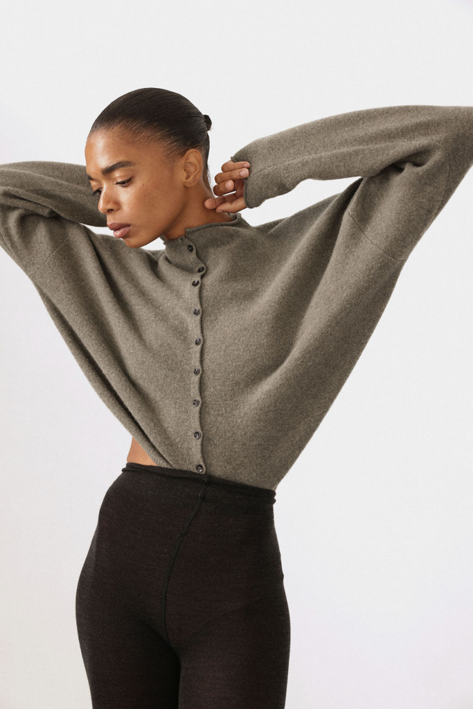 James Street Co. Peri Shrunken Cardigan in Shadow at Parc Shop