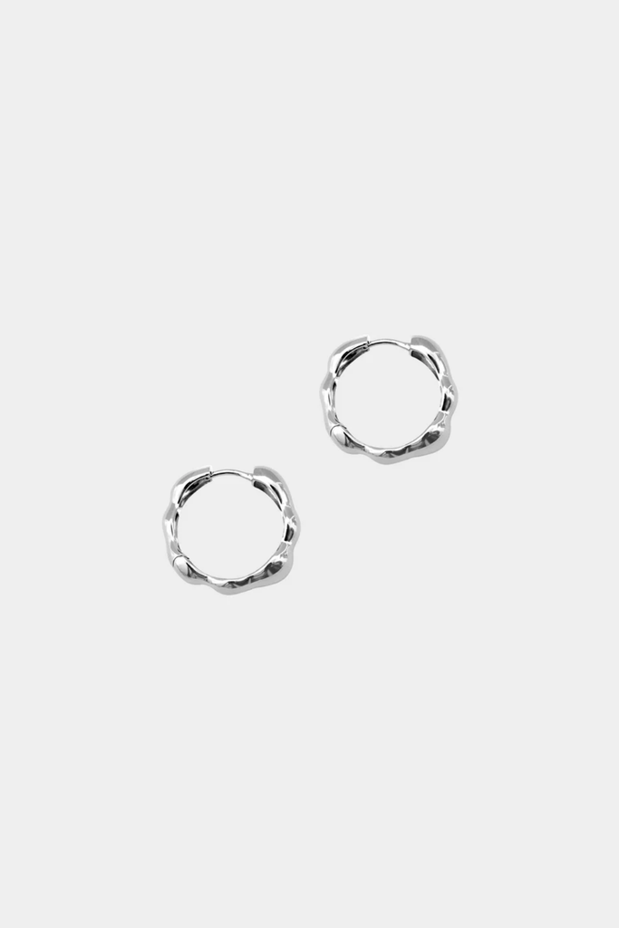 Kara Yoo Medium Lara Hoops in Sterling Silver at Parc Shop