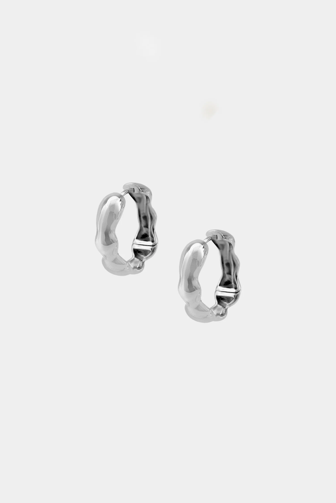 Kara Yoo Medium Lara Hoops in Sterling Silver at Parc Shop