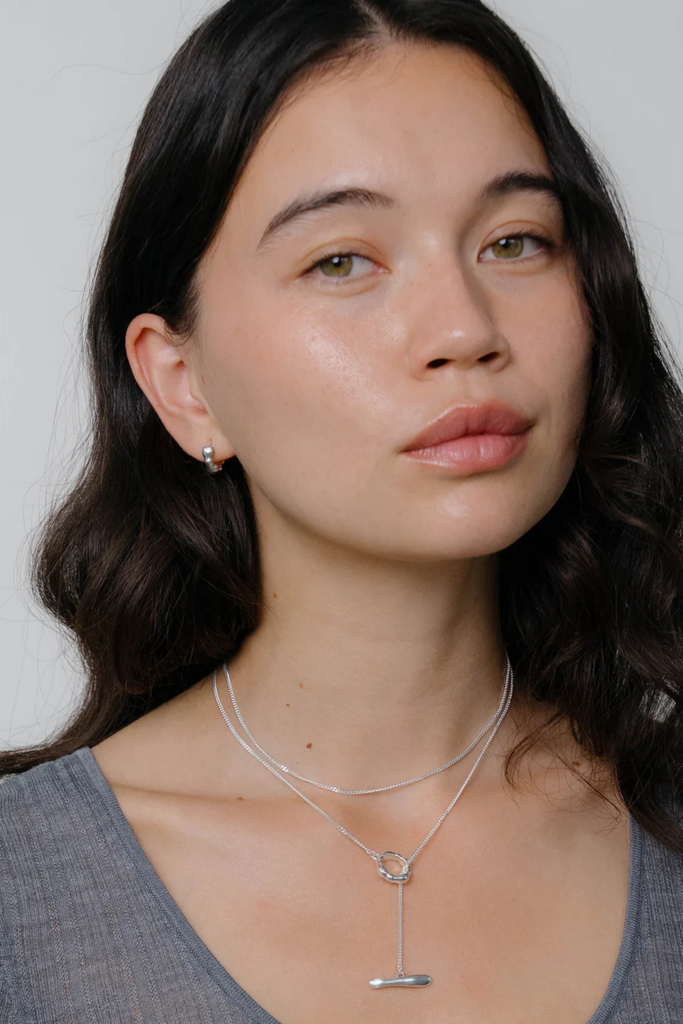 Kara Yoo Small Lara Hoops in Sterling Silver at Parc Shop