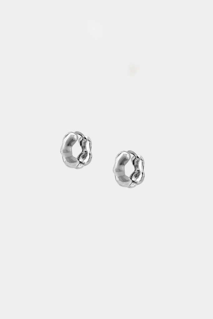 Kara Yoo Small Lara Hoops in Sterling Silver at Parc Shop