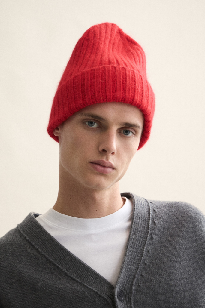 Le Bonnet Le Grand Beanie in Crimson Red at Parc Shop