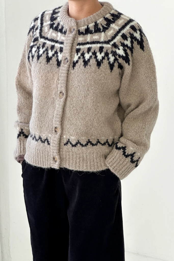 Le Bon Shoppe Alpaca Cabin Cardigan in Beige at Parc Shop