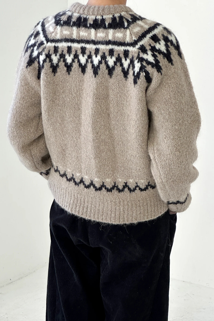 Le Bon Shoppe Alpaca Cabin Cardigan in Beige at Parc Shop