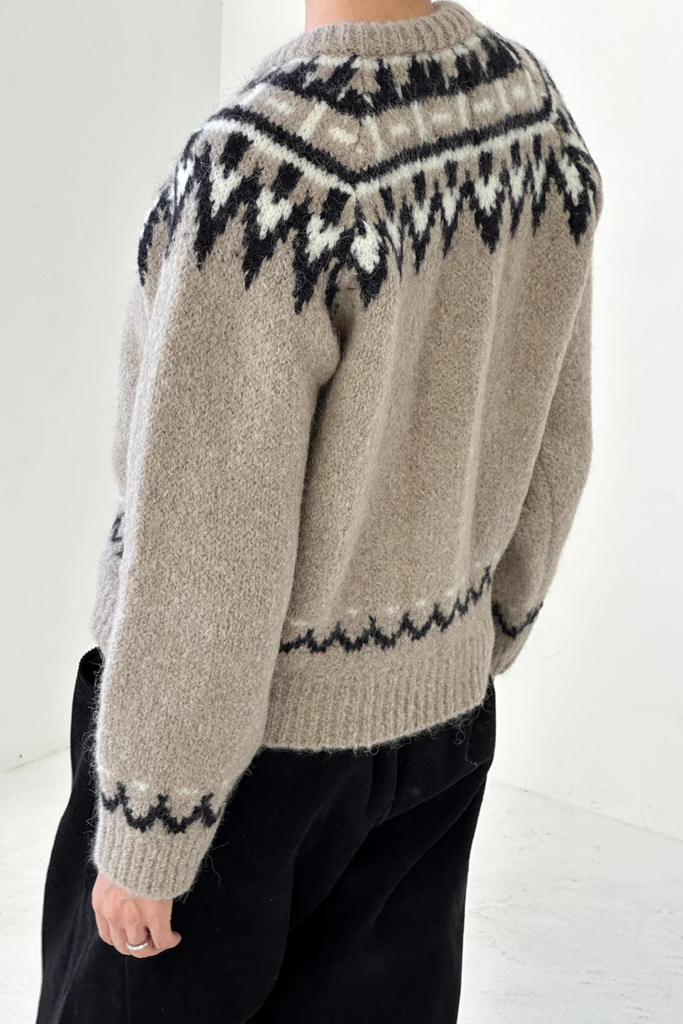 Le Bon Shoppe Alpaca Cabin Cardigan in Beige at Parc Shop