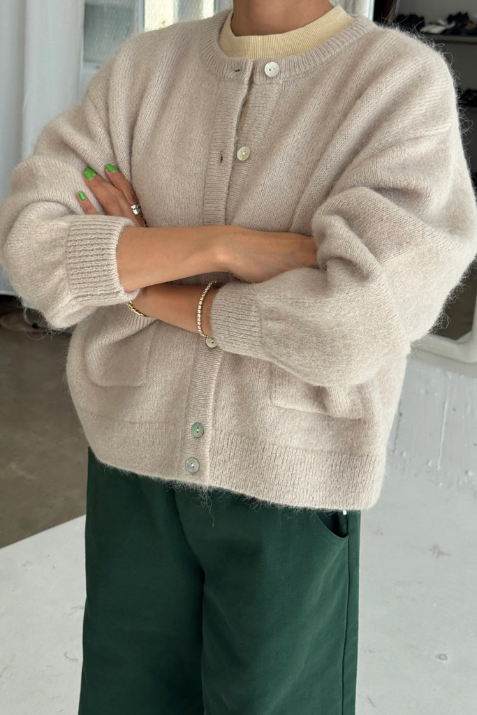 Le Bon Shoppe Amelie Alpaca Cardigan in Smoke at Parc Shop | Minneapolis, MN