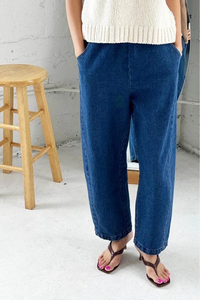 Le Bon Shoppe Arc Pant in Blue Denim at Parc Shop