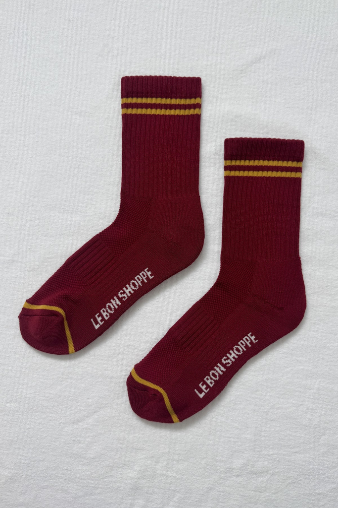 Le Bon Shoppe Boyfriend Socks in Cardinal at Parc Shop | Minneapolis, MN