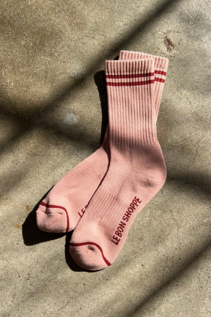 Le Bon Shoppe Boyfriend Socks in Vintage Pink at Parc Shop