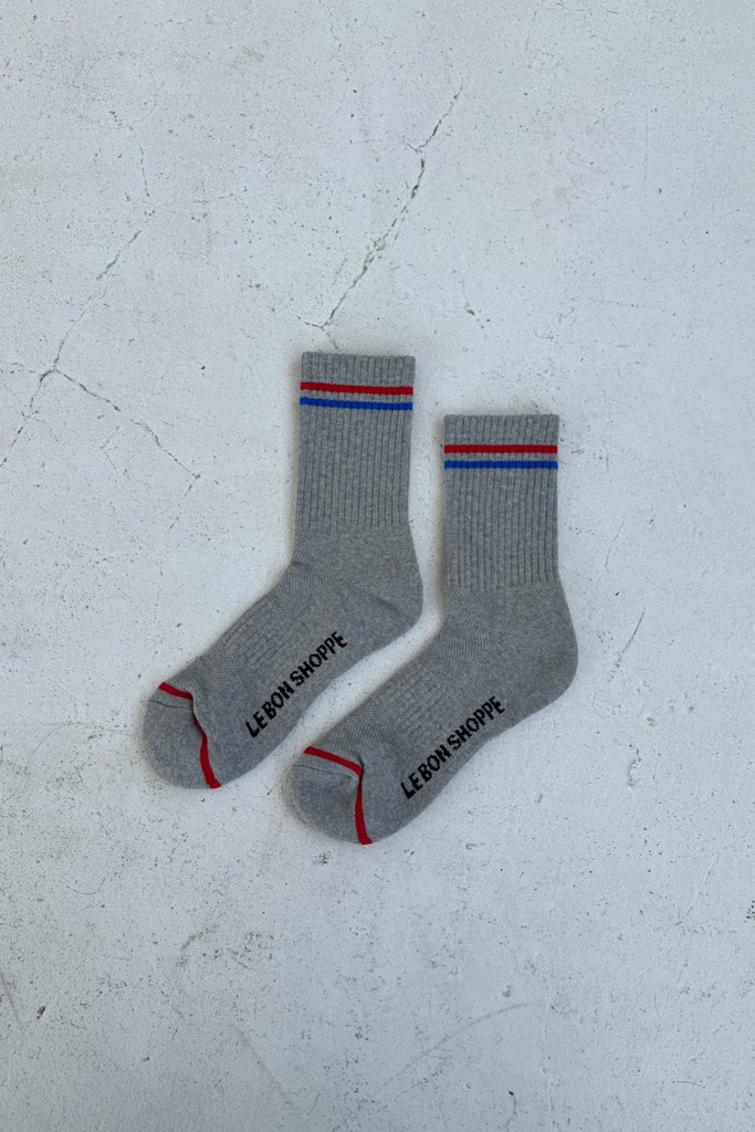 Le Bon Shoppe Boyfriend Socks in True Gray at Parc Shop