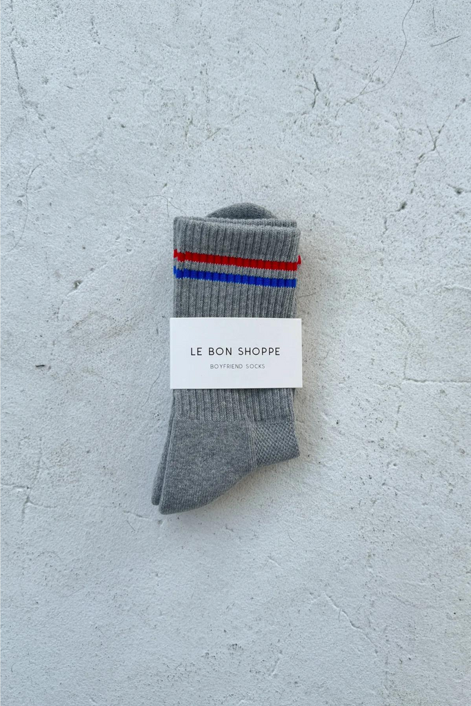 Le Bon Shoppe Boyfriend Socks in True Gray at Parc Shop
