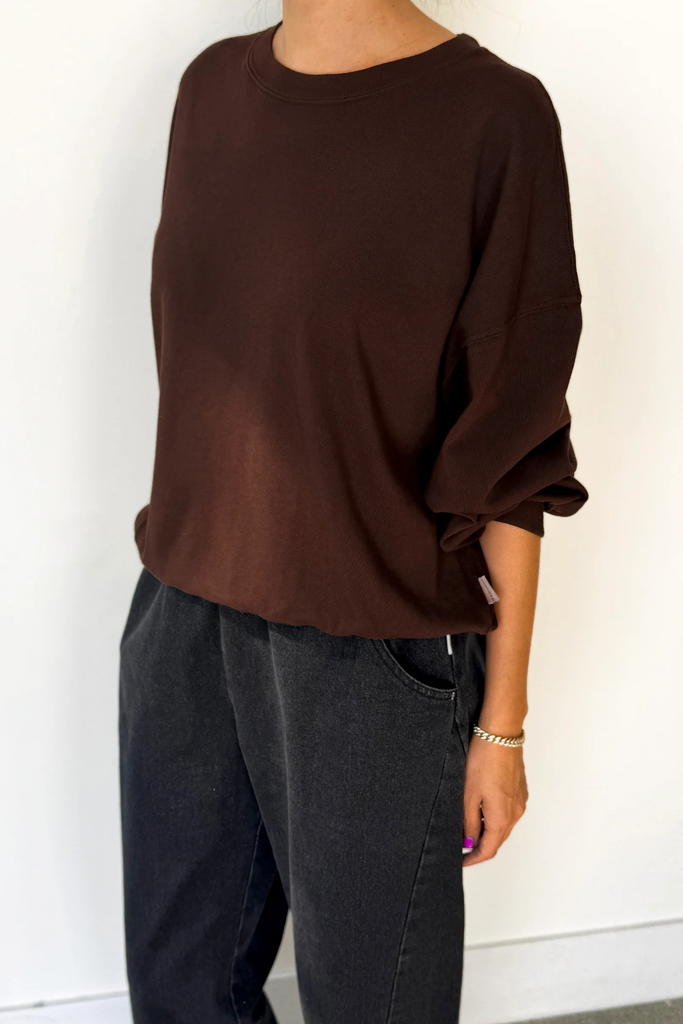 Le Bon Shoppe Cali Jersey Sweatshirt in Dark Cacao at Parc Shop | Minneapolis, MN