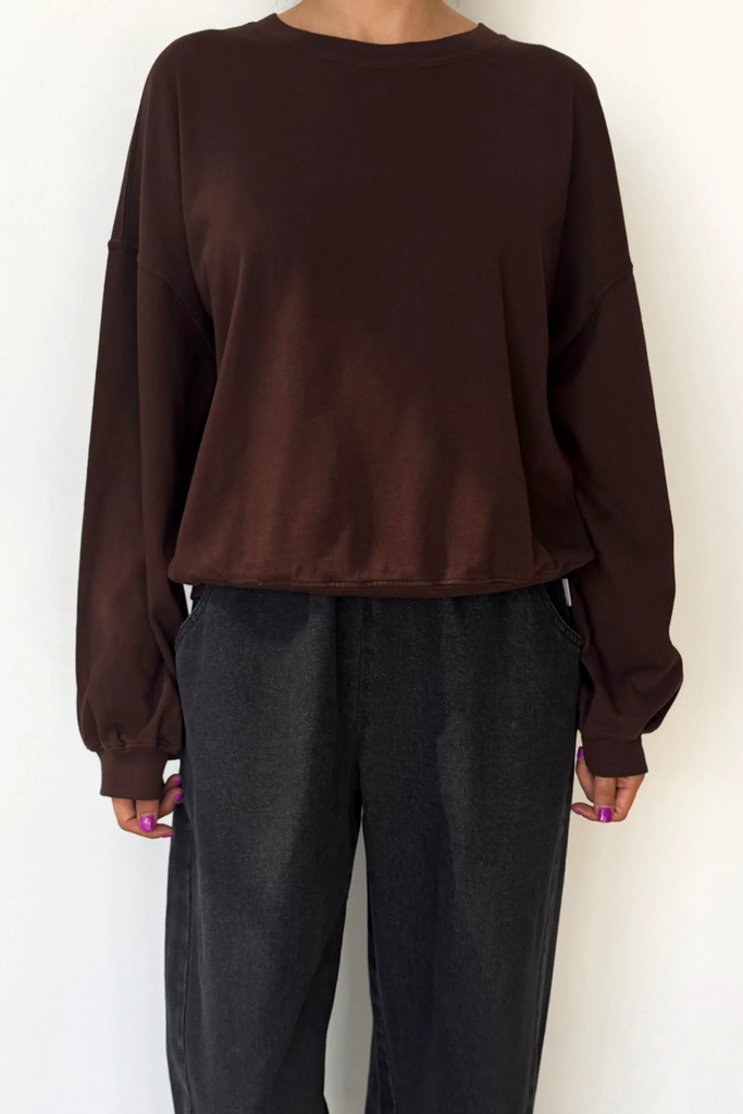 Le Bon Shoppe Cali Jersey Sweatshirt in Dark Cacao at Parc Shop | Minneapolis, MN