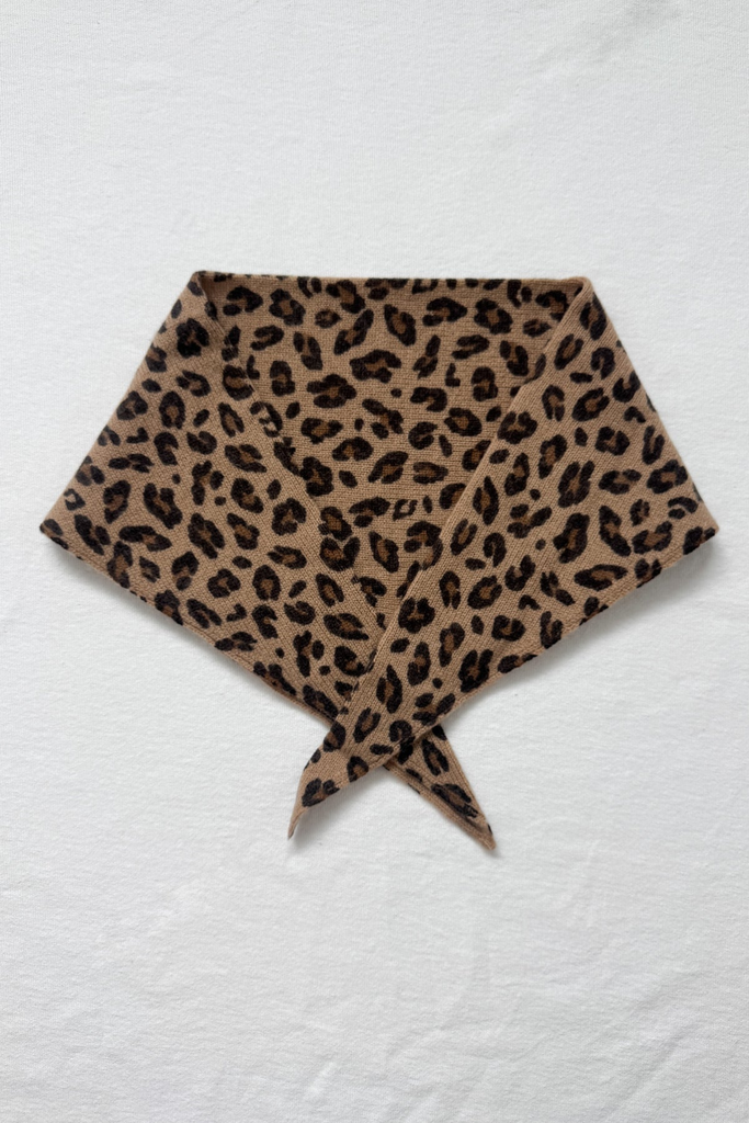 Leopard print bandana on a white background