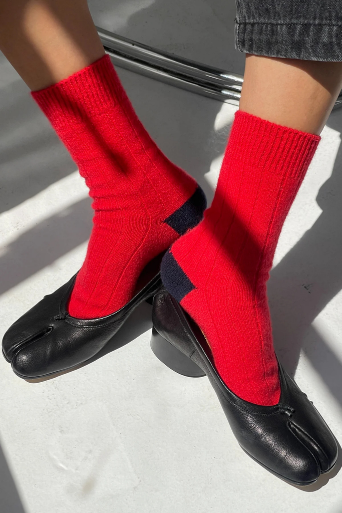 Le Bon Shoppe Classic Cashmere Socks in Poppy Red at Parc Shop | Minneapolis, MN