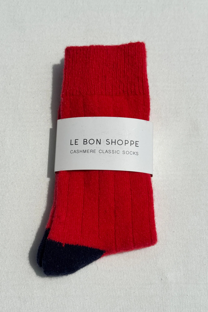 Le Bon Shoppe Classic Cashmere Socks in Poppy Red at Parc Shop | Minneapolis, MN

