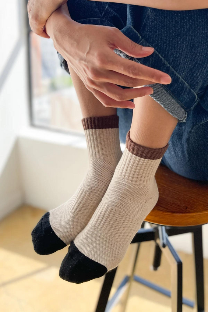 Le Bon Shoppe Color Block Girlfriend Socks in Black Coffee at Parc Shop | Minneapolis, MN