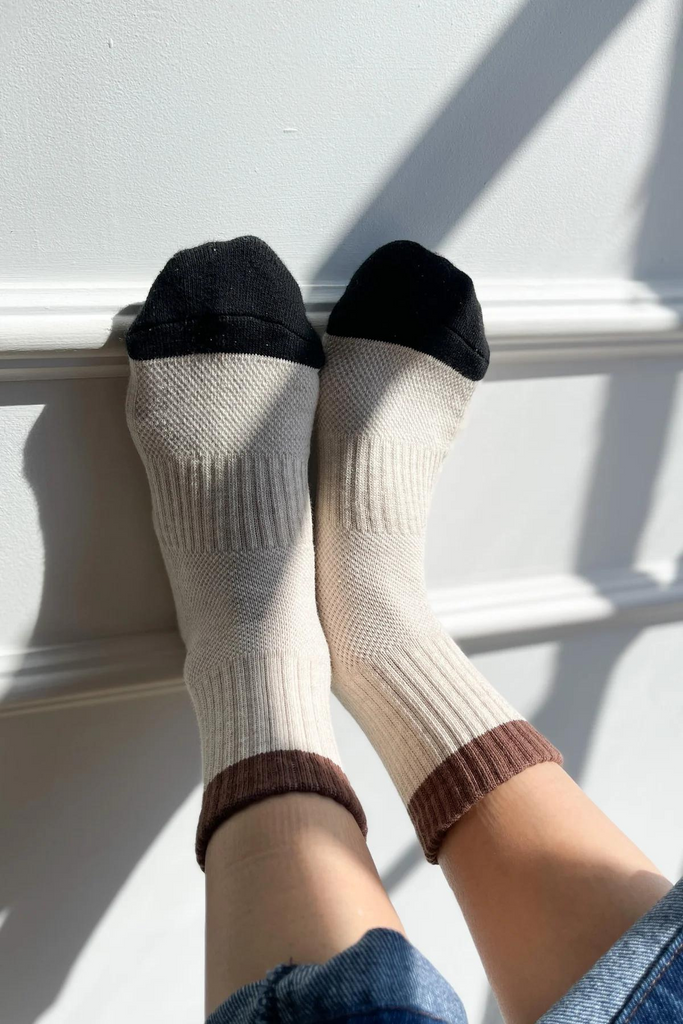 Le Bon Shoppe Color Block Girlfriend Socks in Black Coffee at Parc Shop | Minneapolis, MN