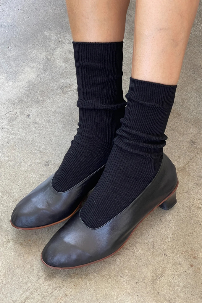 Le Bon Shoppe Crisp Step Socks in Black at Parc Shop