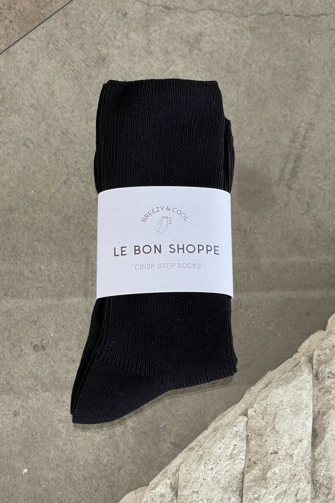 Le Bon Shoppe Crisp Step Socks in Black at Parc Shop