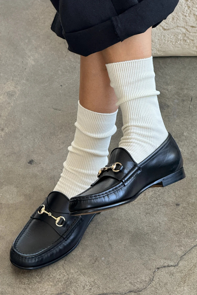 Le Bon Shoppe Crisp Step Socks in White at Parc Shop