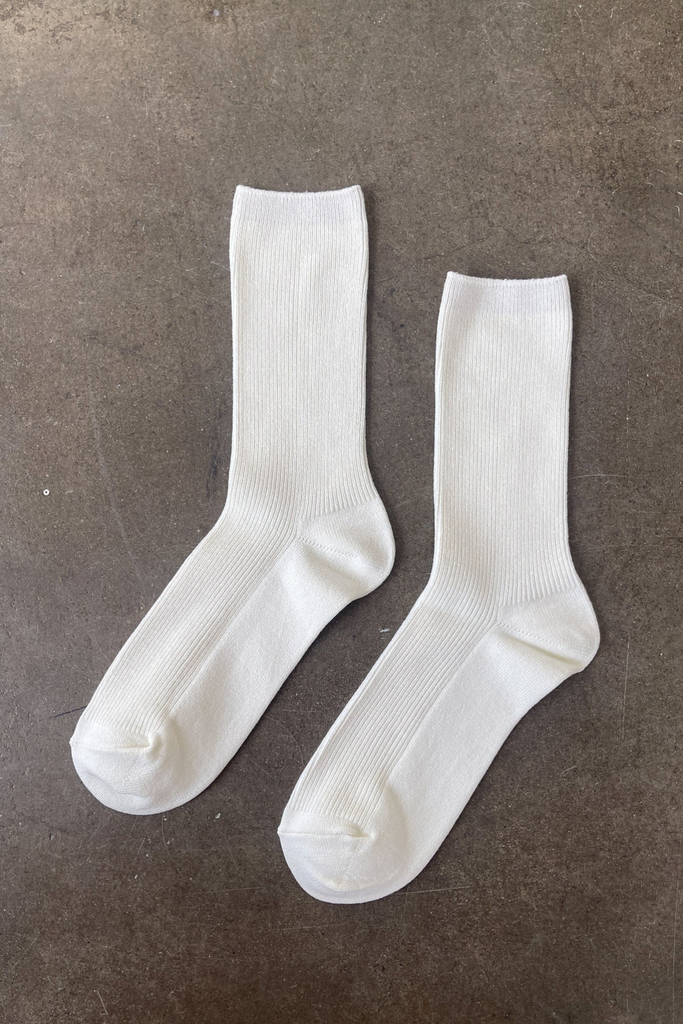 Le Bon Shoppe Crisp Step Socks in White at Parc Shop