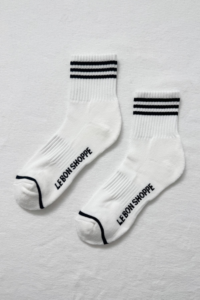 Le Bon Shoppe Girlfriend Socks in White at Parc Shop