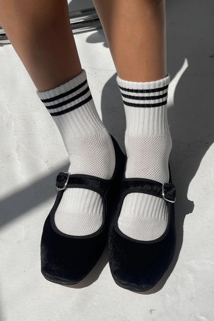 Le Bon Shoppe Girlfriend Socks in White at Parc Shop