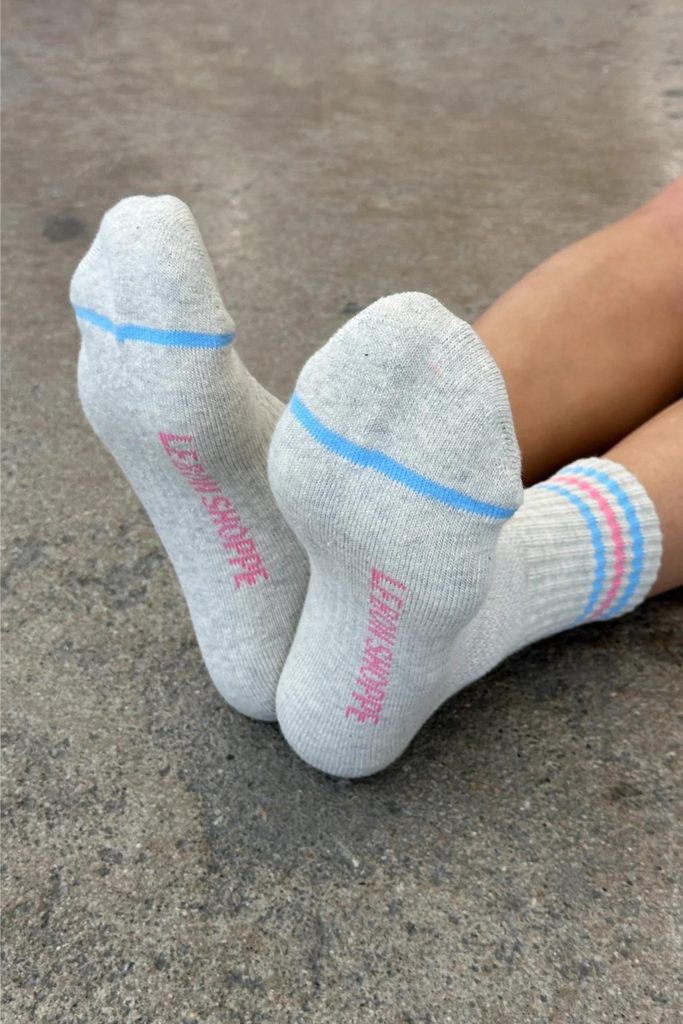 Le Bon Shoppe Girlfriend Socks in Bright Grey at Parc Shop