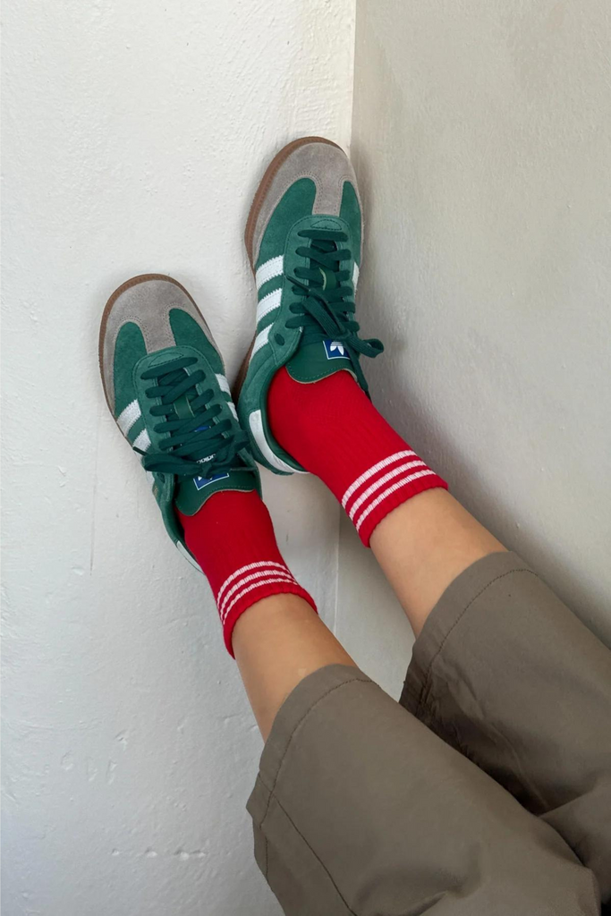 Le Bon Shoppe Girlfriend Socks in Scarlet at Parc Shop