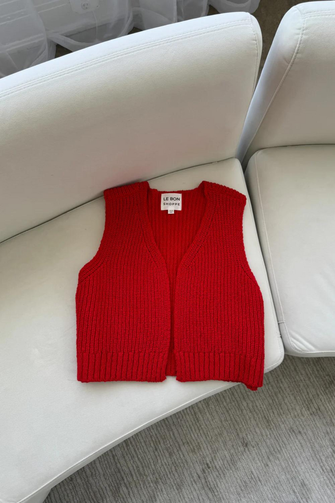 Le Bon Shoppe Granny Cotton Sweater Vest in Chili Pepper at Parc Shop