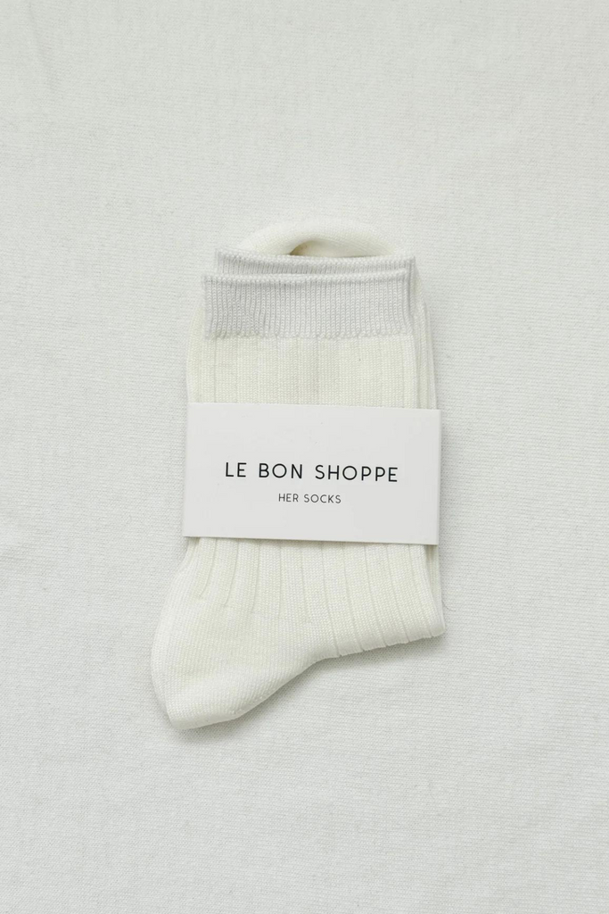 Le Bon Shoppe Her Socks in Classic White at Parc Shop
