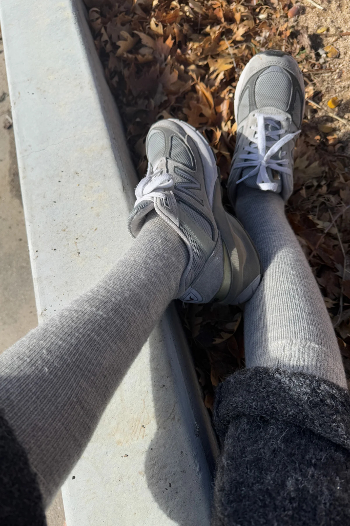 Le Bon Shoppe Long Cozy Hiker Socks in Grey at Parc Shop