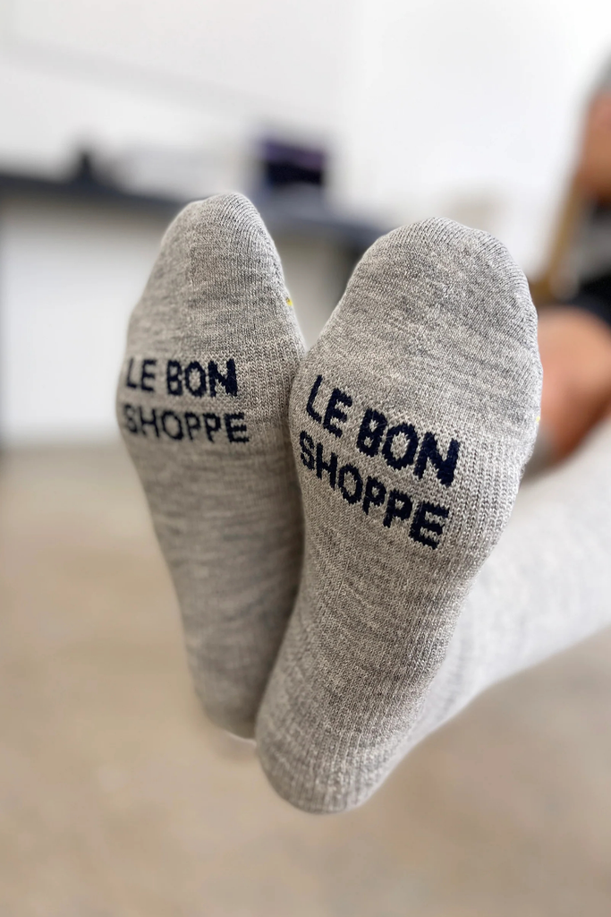 Le Bon Shoppe Long Cozy Hiker Socks in Grey at Parc Shop