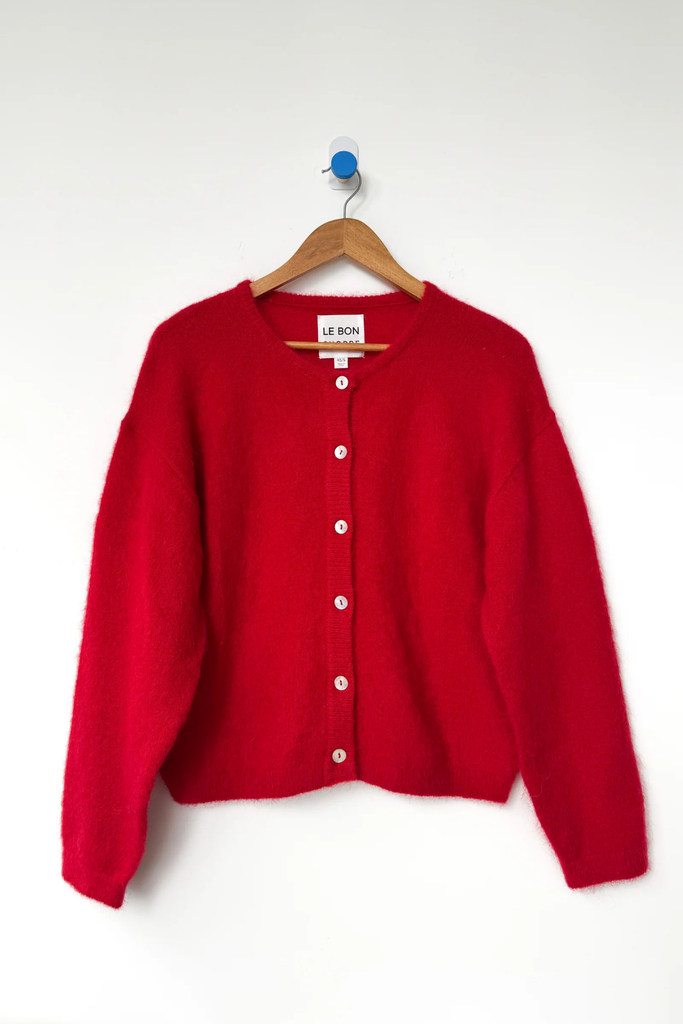 Le Bon Shoppe Leila Mohair Cardigan in Red at Parc Shop | Minneapolis, MN