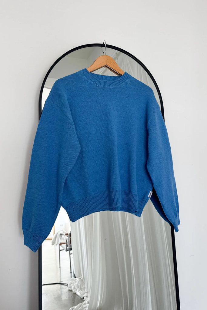 Le Bon Shoppe Milo Cotton Sweater in Blue at Parc Shop | Minneapolis, MN
