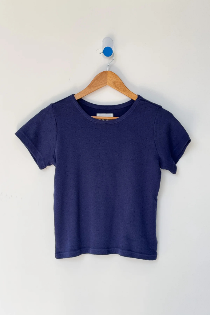 Le Bon Shoppe Pointelle Baby Tee in Navy at Parc Shop | Minneapolis, MN
