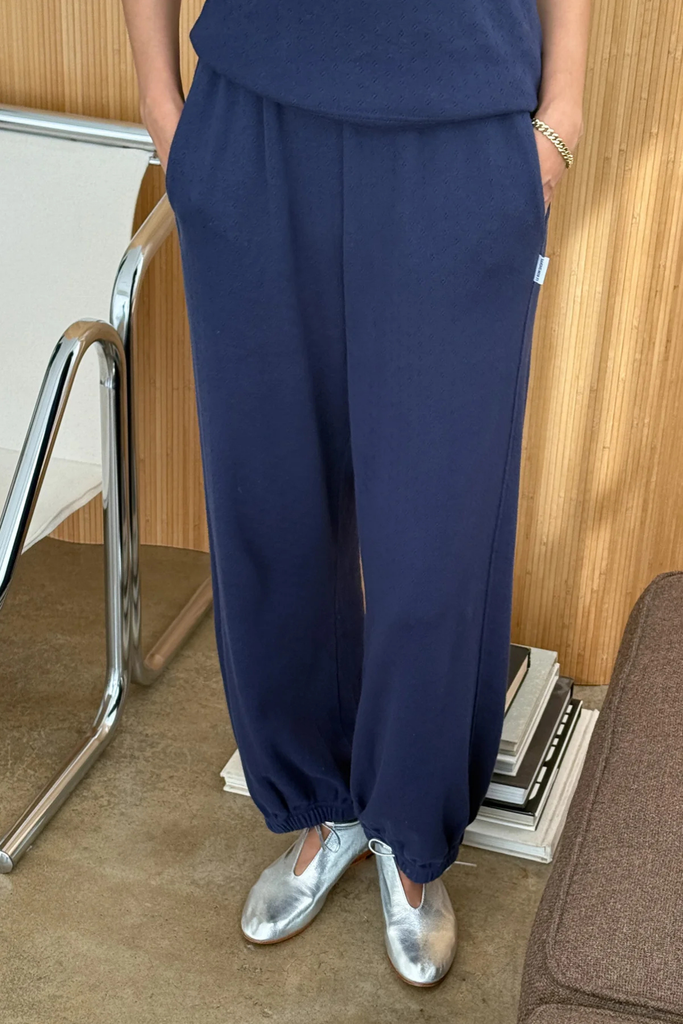 Le Bon Shoppe Pointelle Balloon Pant in Navy at Parc Shop | Minneapolis, MN