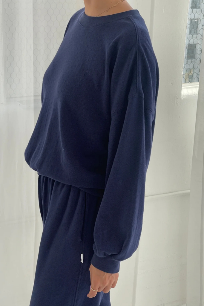 Le Bon Shoppe Pointelle Core Sweatshirt in Navy at Parc Shop | Minneapolis, MN
