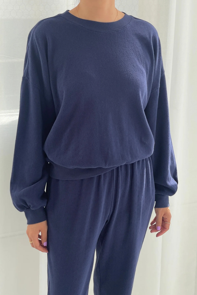 Le Bon Shoppe Pointelle Core Sweatshirt in Navy at Parc Shop | Minneapolis, MN