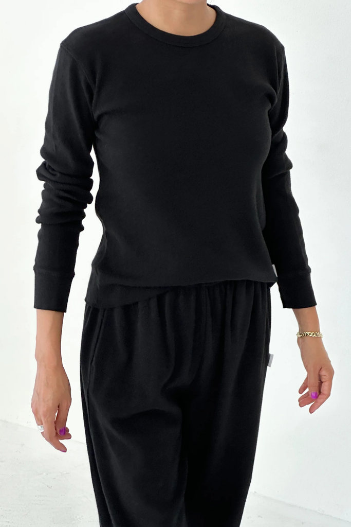 Le Bon Shoppe Pointelle Fundamental Tee in Black at Parc Shop | Minneapolis, MN