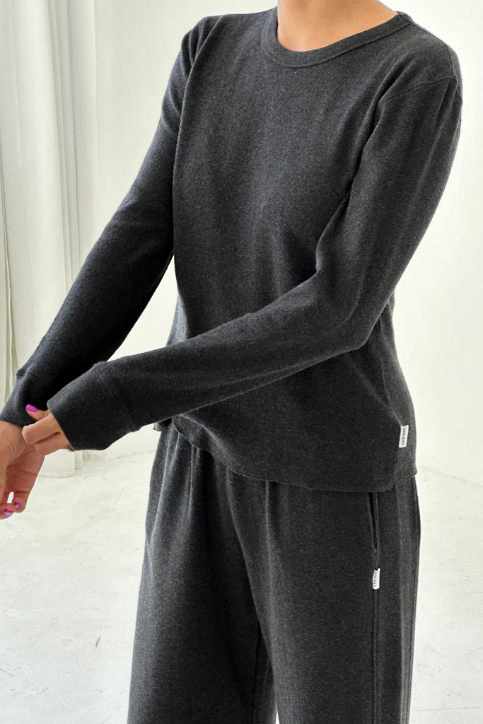 Le Bon Shoppe Pointelle Fundamental Tee in Charcoal at Parc Shop | Minneapolis, MN