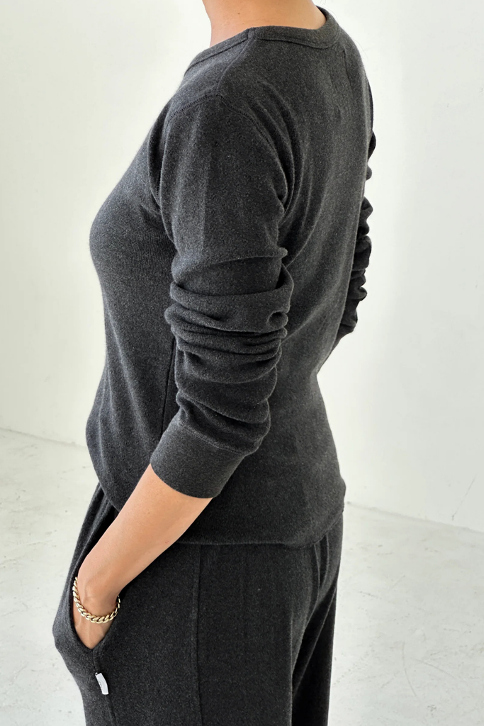 Le Bon Shoppe Pointelle Fundamental Tee in Charcoal at Parc Shop | Minneapolis, MN