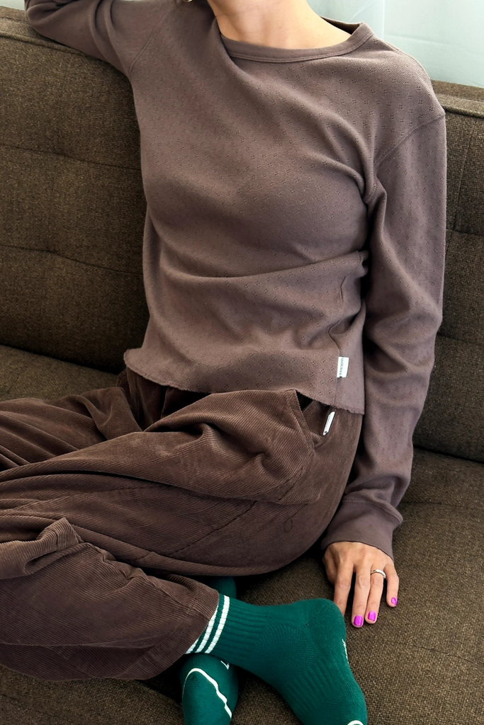 Le Bon Shoppe Pointelle Fundamental Tee in Chocolate at Parc Shop | Minneapolis, MN