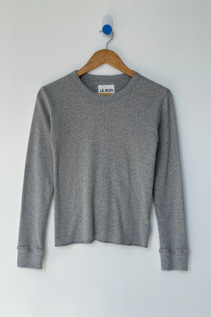 Le Bon Shoppe Pointelle Fundamental Tee in Melange Grey at Parc Shop | Minneapolis, MN