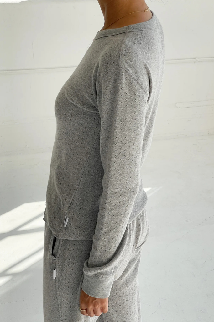 Le Bon Shoppe Pointelle Fundamental Tee in Melange Grey at Parc Shop | Minneapolis, MN